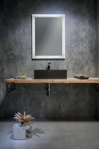 SAPHO - FLUT LED podsvietené zrkadlo 600x800, biela FT060