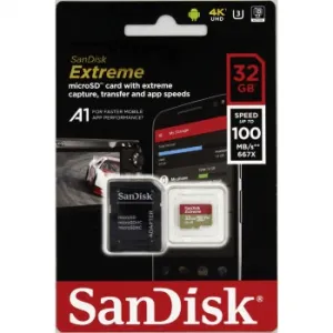 SanDisk Extreme micro SDHC 32 GB 100 MB/s A1 Class 10 UHS-I V30, adapter 85235110