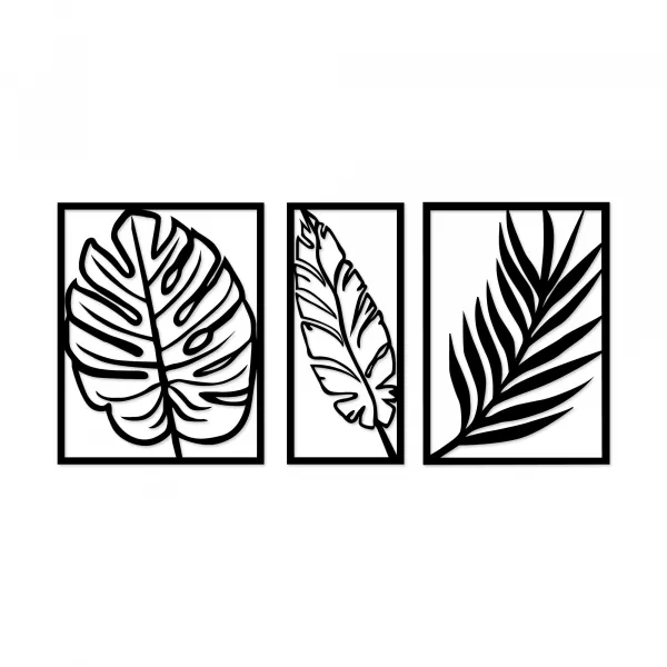 Wallity Nástenná kovová dekorácia LEAF II čierna