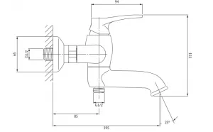 OMNIRES - ART DECO vaňová batéria so sprchovou súpravou, zlatá lesk AD5131GL