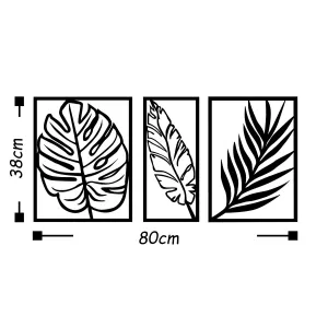 Wallity Nástenná kovová dekorácia LEAF II čierna