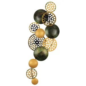 Wallity Nástěnná kovová dekorace BUBBLES 90 cm černá/zlatá