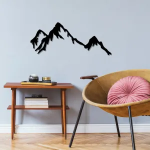Hanah Home Nástenná kovová dekorácia Hory 70x30 cm čierna