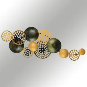 Wallity Nástěnná kovová dekorace BUBBLES 90 cm černá/zlatá