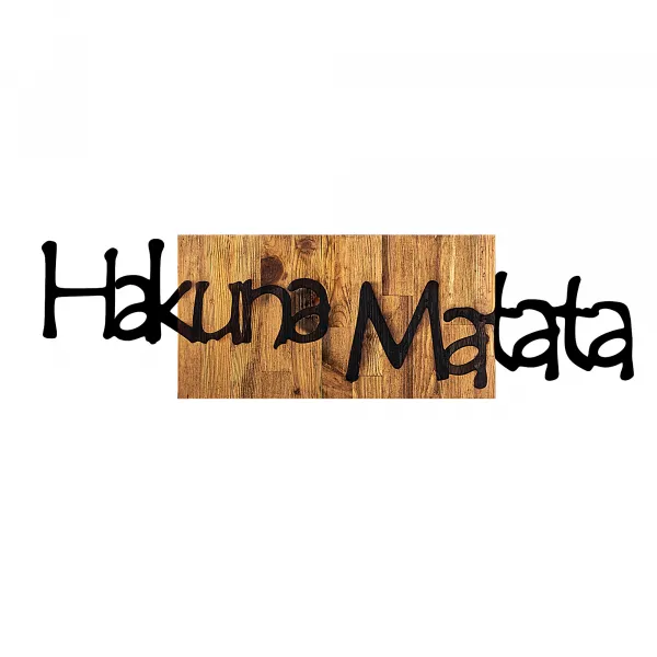 Wallity Nástenná drevená dekorácia HAKUNA MATATA hnedá/čierna