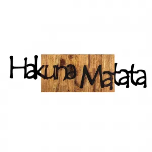 Wallity Nástenná drevená dekorácia HAKUNA MATATA hnedá/čierna