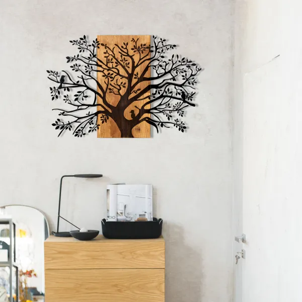 Hanah Home Nástenná dekorácia Agac strom I orech/čierna