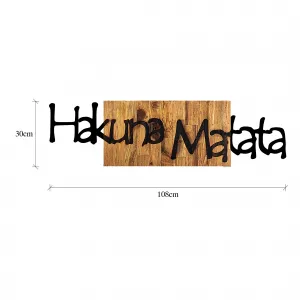 Wallity Nástenná drevená dekorácia HAKUNA MATATA hnedá/čierna