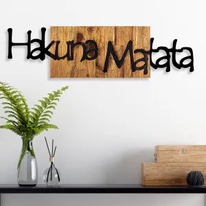 Wallity Nástenná drevená dekorácia HAKUNA MATATA hnedá/čierna