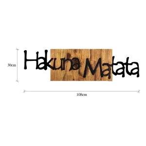 Wallity Nástenná drevená dekorácia HAKUNA MATATA hnedá/čierna