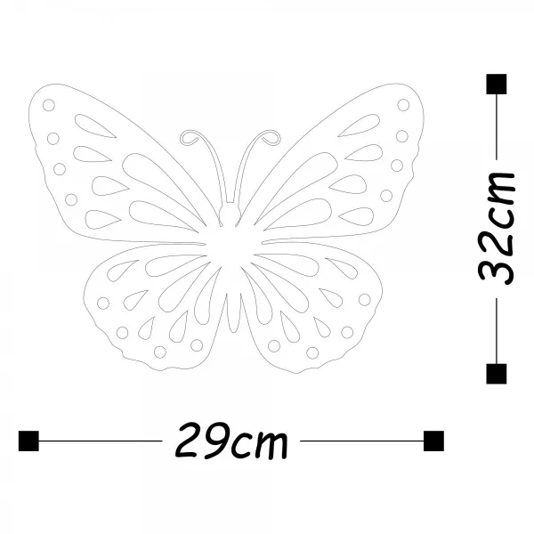Hanah Home Nástenná kovová dekorácia Motýľ 32x29 cm zlatá