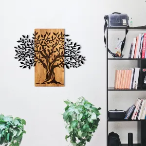 Hanah Home Nástenná dekorácia Agac tree II čierna/orech