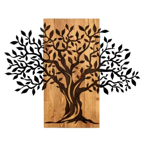 Hanah Home Nástenná dekorácia Agac tree II čierna/orech