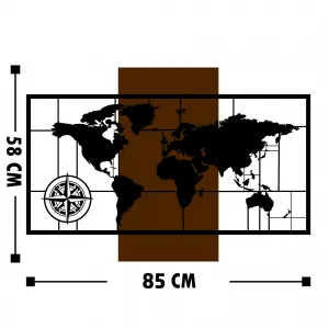 Hanah Home Nástenná dekorácia Agac mapa orech/čierna