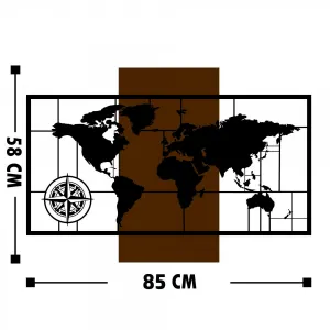 Hanah Home Nástenná dekorácia Agac mapa orech/čierna