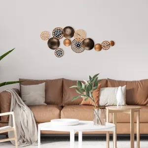 Hanah Home Nástenná kovová dekorácia Bronte 90x42 cm medená