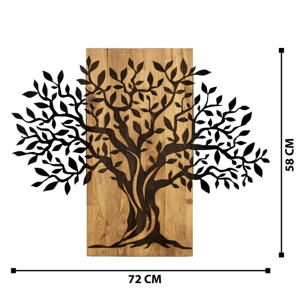 Hanah Home Nástenná dekorácia Agac tree II čierna/orech