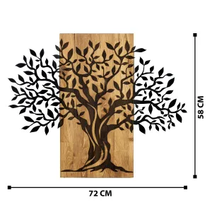 Hanah Home Nástenná dekorácia Agac tree II čierna/orech