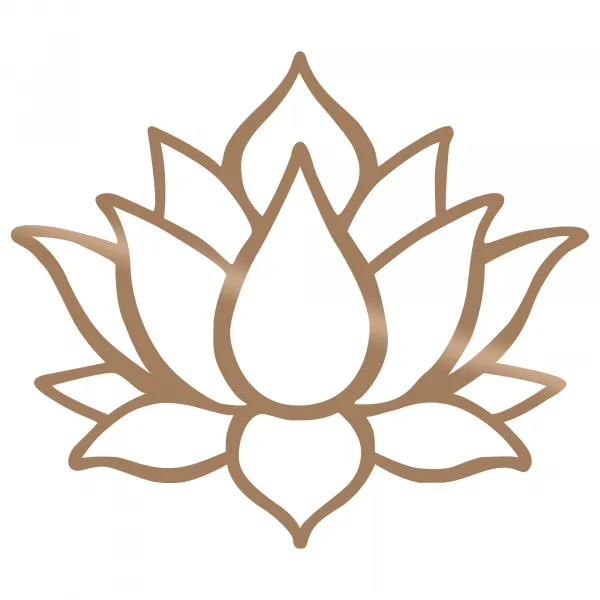 Hanah Home Nástenná kovová dekorácia Lotus 50x43 cm meď