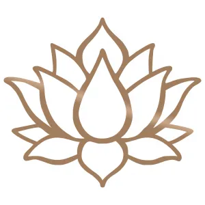 Hanah Home Nástenná kovová dekorácia Lotus 50x43 cm meď