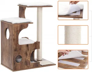 SONGMICS Mačacie škrabadlo Hidde 88 cm hnedé