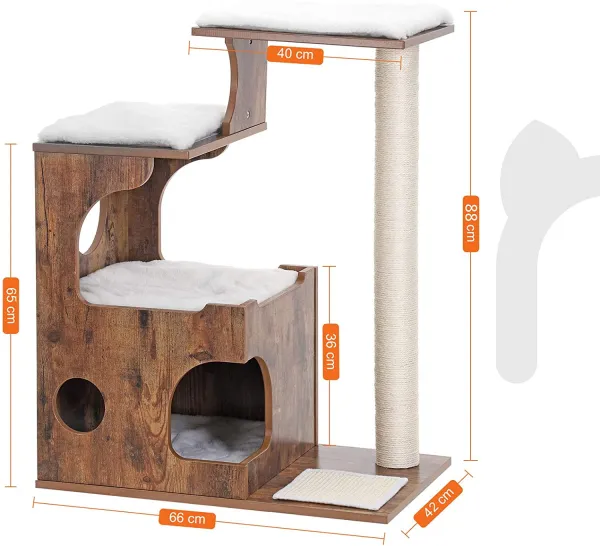 SONGMICS Mačacie škrabadlo Hidde 88 cm hnedé