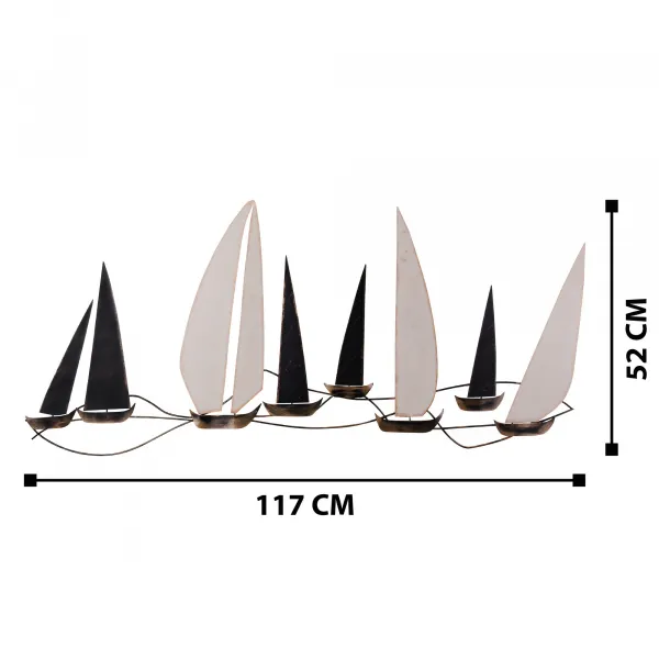 Hanah Home Kovová dekorácia na stenu Lode 117x52 cm viacfarebná