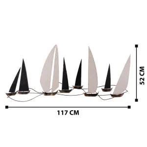 Hanah Home Kovová dekorácia na stenu Lode 117x52 cm viacfarebná