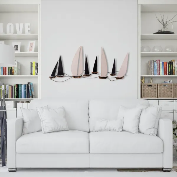 Hanah Home Kovová dekorácia na stenu Lode 117x52 cm viacfarebná
