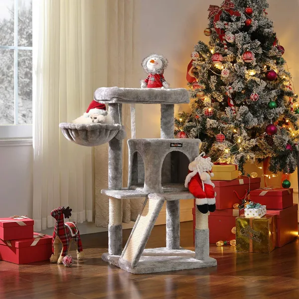 SONGMICS Mačacie škrabadlo Oktana I 96 cm svetlo šedé