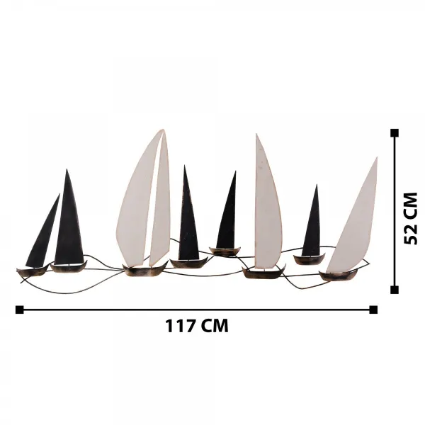 Hanah Home Kovová dekorácia na stenu Lode 117x52 cm viacfarebná