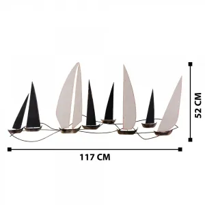 Hanah Home Kovová dekorácia na stenu Lode 117x52 cm viacfarebná