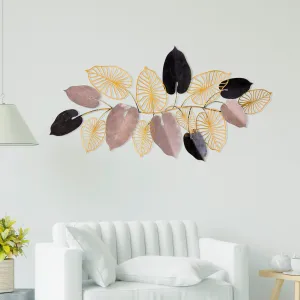 Hanah Home Kovová dekorácia na stenu Listy 120x61 cm viacfarebná