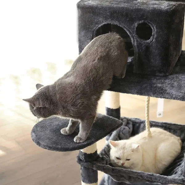 SONGMICS Mačacie škrabadlo Multiple I 143 cm tmavo šedé