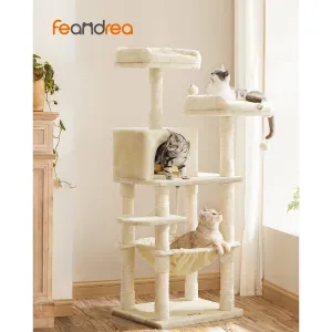 SONGMICS Mačacie škrabadlo Multiple I 143 cm béžové