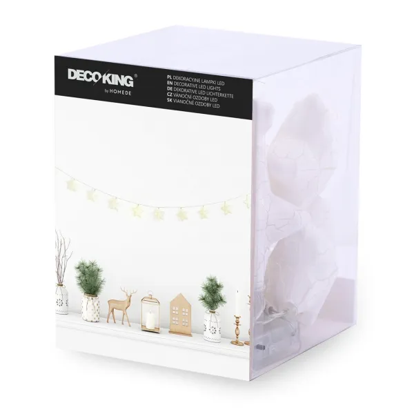 DecoKing Vianočné LED svetielka Starse biele