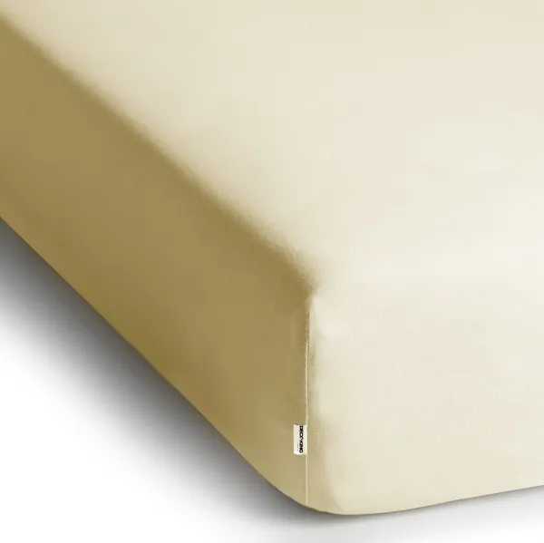 Bavlnené jersey prestieradlo s gumou DecoKing Amber krémové, veľkosť 80-90x200+30