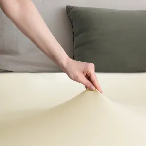 Bavlnené jersey prestieradlo s gumou DecoKing Amber krémové, veľkosť 80-90x200+30