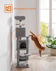 SONGMICS Mačacie škrabadlo Fantex sivé