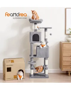 SONGMICS Mačacie škrabadlo Fantex sivé