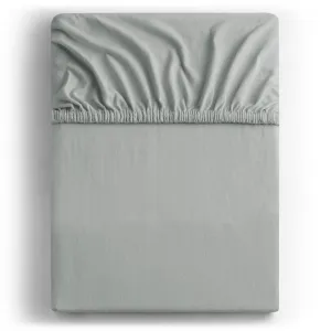 Bavlnené jersey prestieradlo s gumou DecoKing Amber oceľové, veľkosť 180-200x200+30