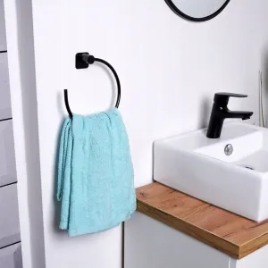 DekorStyle Nástěnný věšák na ručníky Simra černý