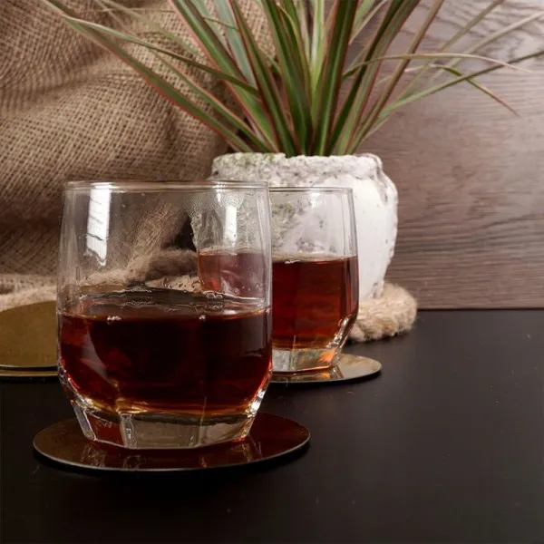Excellent Houseware Súprava 6 podložiek pod pohár LIQUI zlatá