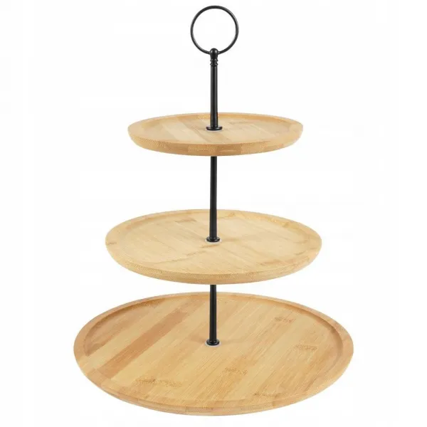 DekorStyle Bambusový servírovací stojan LUUDE 34 cm natural