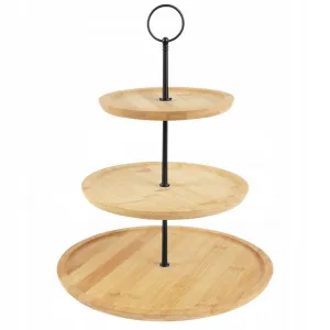 DekorStyle Bambusový servírovací stojan LUUDE 34 cm natural