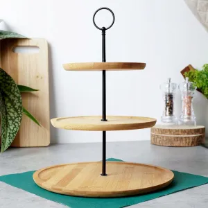 DekorStyle Bambusový servírovací stojan LUUDE 34 cm natural