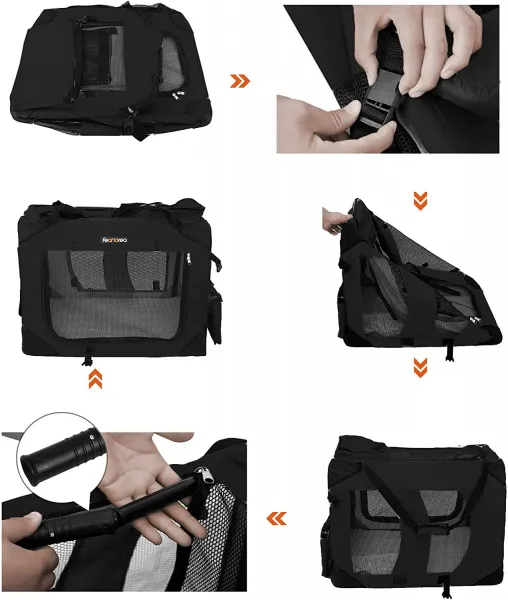 SONGMICS Prepravná taška pre zvieratá XXXL Foldo čierna