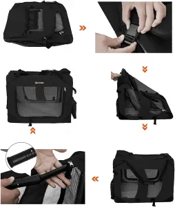 SONGMICS Prepravná taška pre zvieratá XXXL Foldo čierna