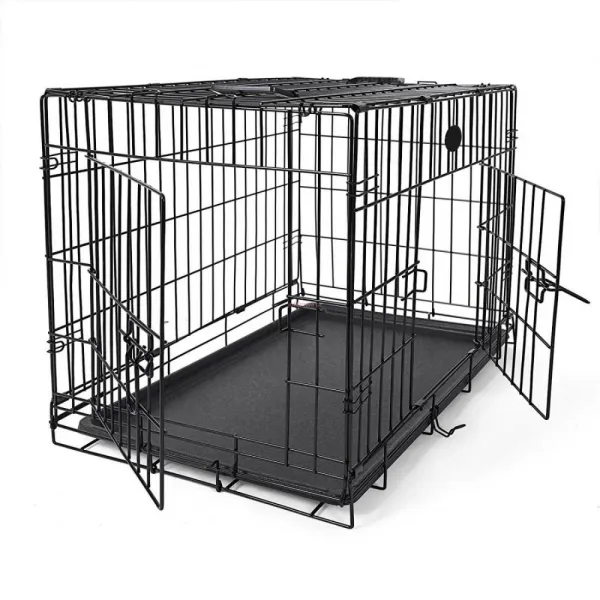 SONGMICS Prepravná klietka pre zvieratá Piper XL 107 cm čierna