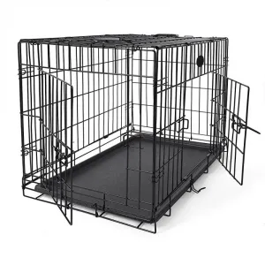SONGMICS Prepravná klietka pre zvieratá Piper XL 107 cm čierna